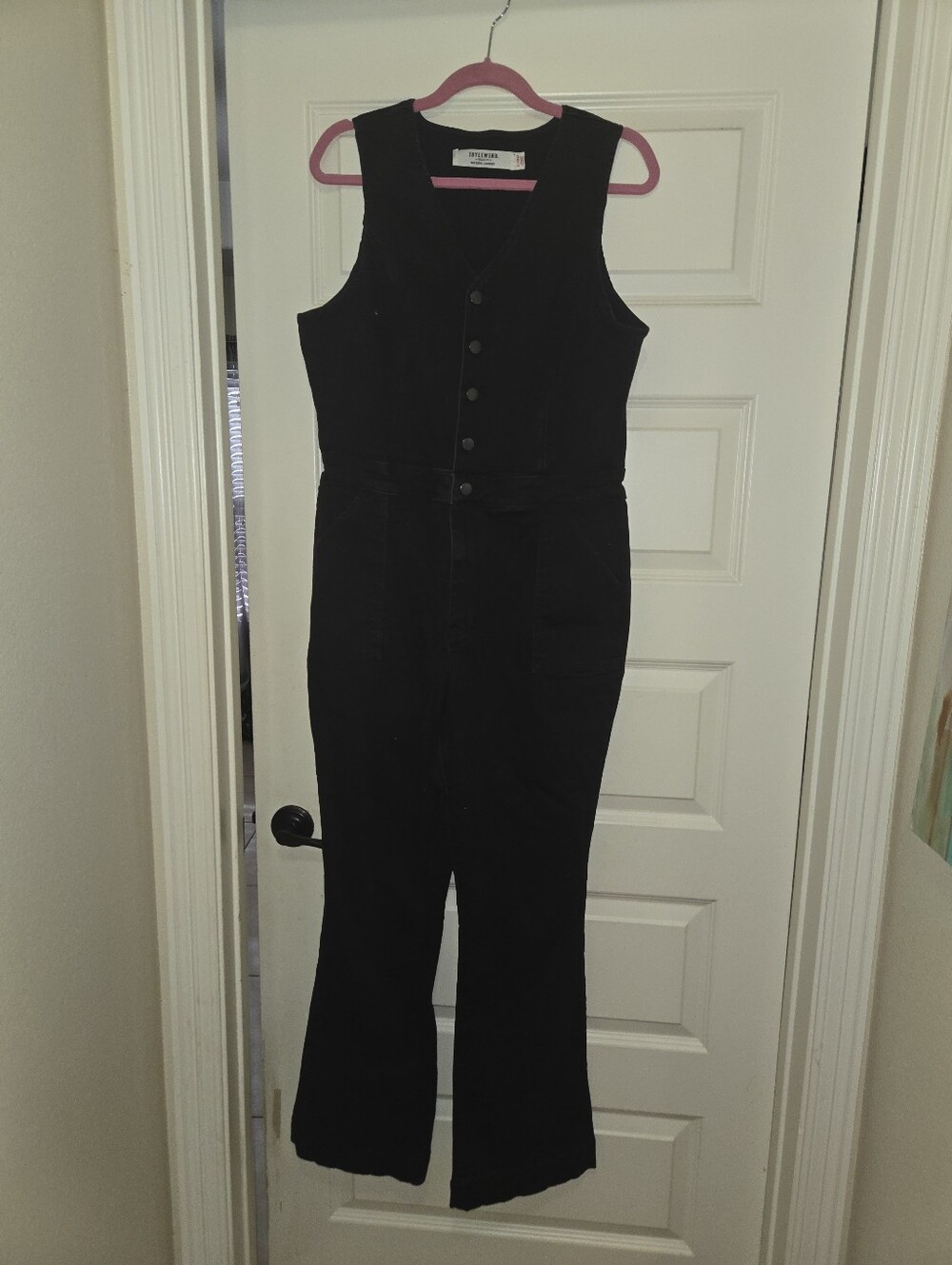 Black Button-Front Jumpsuit